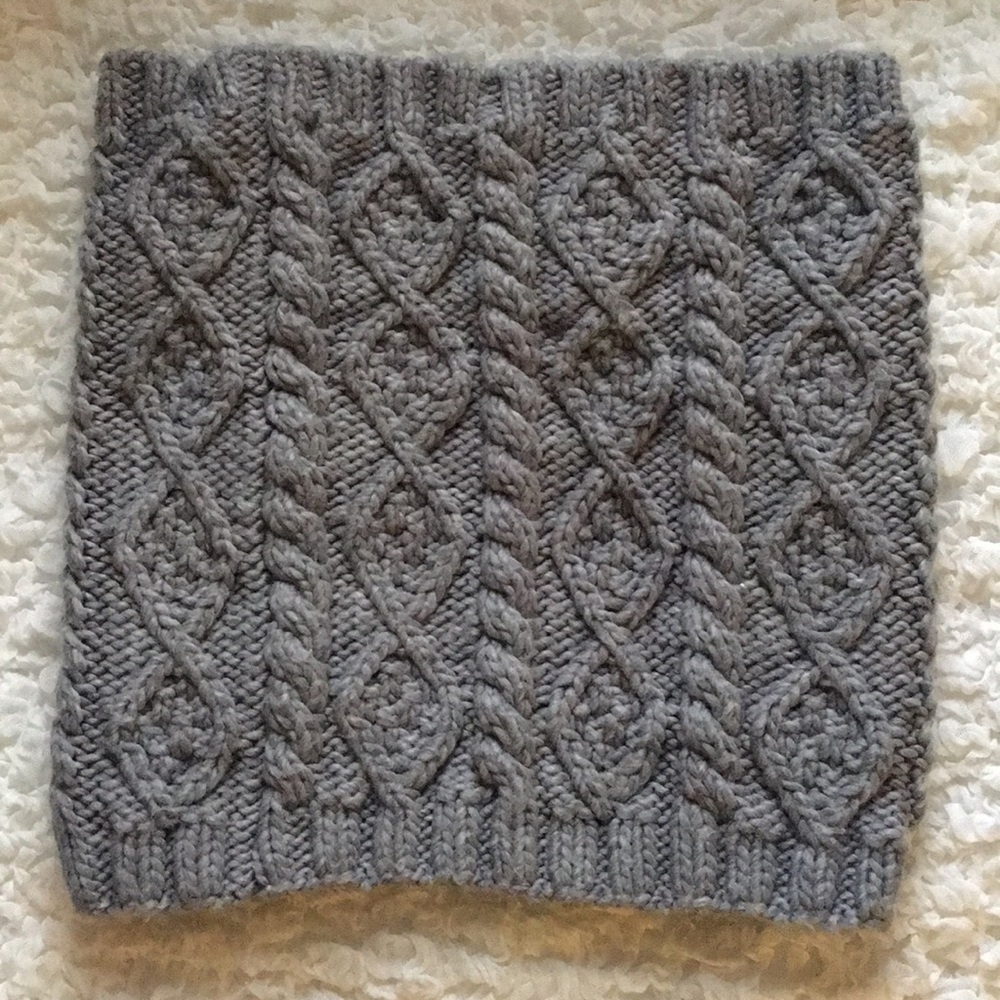Gray Cable Knit Infinity Scarf